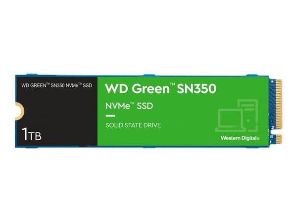 WD Green SN350 NVMe SSD WDS100T3G0C - SSD - 1 TB - inbyggd - M.2 2280 - PCIe 3.0 x4 (NVMe)
