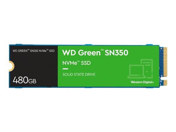 WD Green SN350 NVMe SSD WDS480G2G0C - SSD - 480 GB - inbyggd - M.2 2280 - PCIe 3.0 x4 (NVMe)