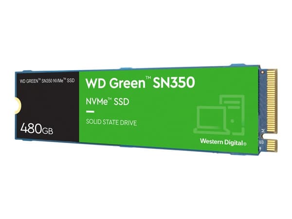 WD Green SN350 NVMe SSD WDS480G2G0C - SSD - 480 GB - inbyggd - M.2 2280 - PCIe 3.0 x4 (NVMe)