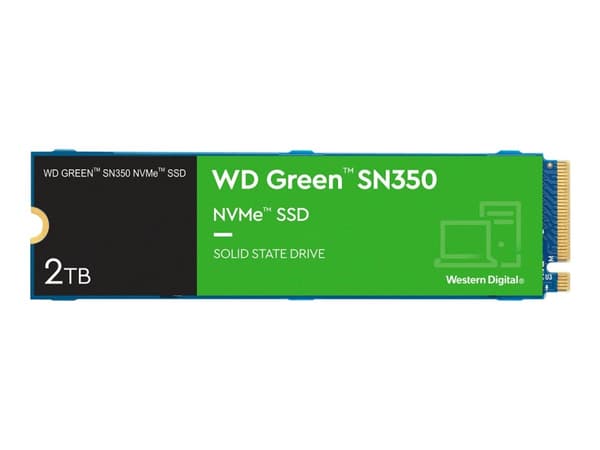 WD Green SN350 NVMe SSD WDS200T3G0C - SSD - 2 TB - inbyggd - M.2 2280 - PCIe 3.0 x4 (NVMe)