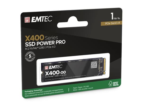 EMTEC Power Pro X400 - SSD - 1 TB - intern - M.2 2280 - PCIe 4.0 x4 (NVMe)