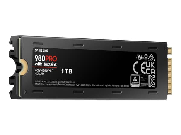 Samsung 980 PRO MZ-V8P1T0CW - SSD - krypterat - 1 TB - inbyggd - M.2 2280 - PCIe 4.0 x4 (NVMe) - buffert: 1 GB - 256 bitars AES - TCG Opal Encryption