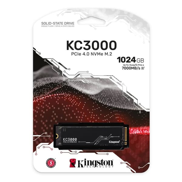 Kingston | KC3000 - SSD - 1TB - intern - M.2 2280 - PCIe 4.0 (NVMe)