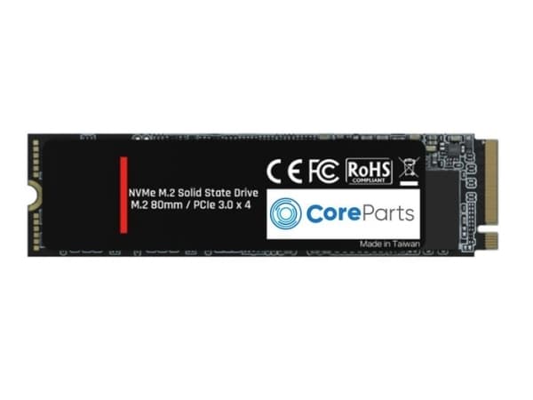 CoreParts - SSD - 1 TB - 3D NAND, TLC, 2044/1800 Read/Write (MB/S), Bulk Packaging (plastic bag) - inbyggd - M.2 2280 - PCIe 3.0 x4 (NVMe)