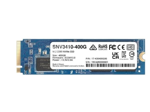 Synology SNV3410 - SSD - 400 GB - inbyggd - M.2 2280 - PCIe 3.0 x4 (NVMe)