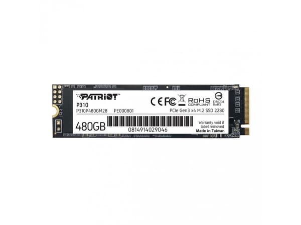 Patriot P310 - SSD - 480 GB - intern - M.2 2280 - PCIe 3.0 x4 (NVMe)