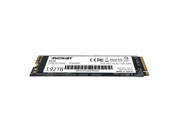 Patriot P310 - SSD - 1.92 TB - inbyggd - M.2 2280 - PCIe 3.0 x4 (NVMe)