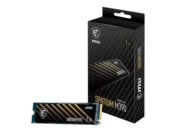 MSI SPATIUM M390 - SSD - kryptert - 1 TB - intern - M.2 2280 - PCIe 3.0 x4 (NVMe) - 256-bit AES