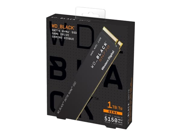 WD_BLACK SN770 WDS100T3X0E - SSD - 1 TB - inbyggd - M.2 2280 - PCIe 4.0 x4 (NVMe)