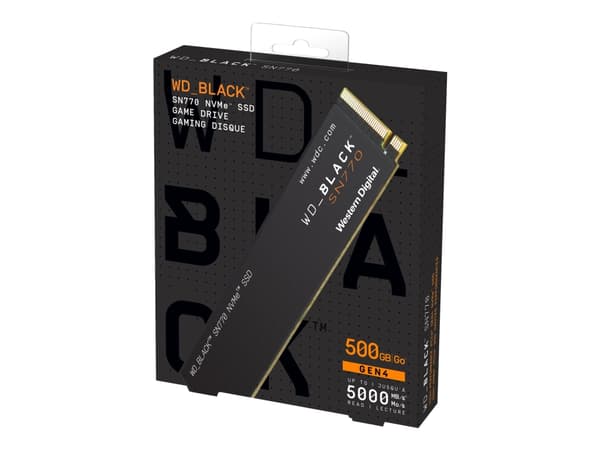 WD_BLACK SN770 WDS500G3X0E - SSD - 500 GB - inbyggd - M.2 2280 - PCIe 4.0 x4 (NVMe)