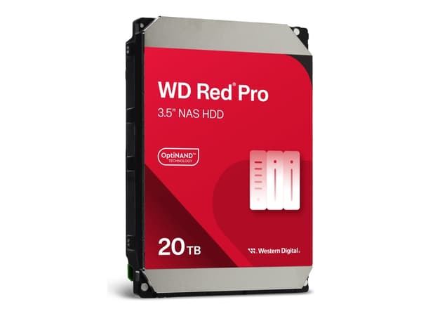 WD Red Pro WD201KFGX - Hårddisk - 20 TB - intern - 3,5" - SATA 6Gb/s - 7200 rpm - buffert: 512 MB