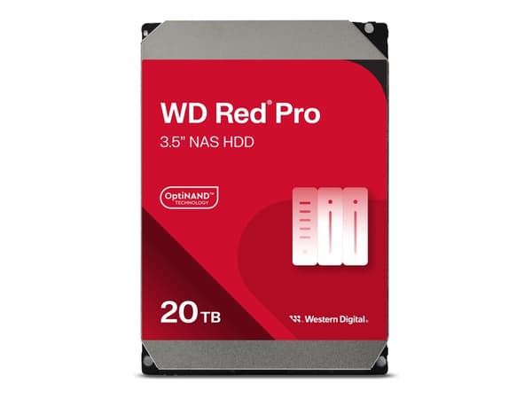 WD Red Pro WD201KFGX - Hårddisk - 20 TB - intern - 3,5" - SATA 6Gb/s - 7200 rpm - buffert: 512 MB