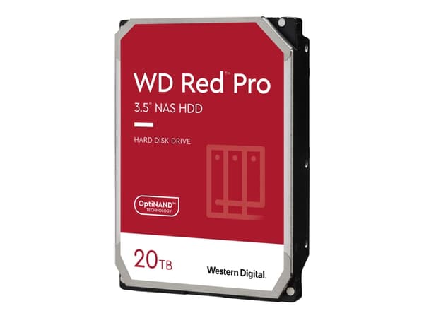 WD Red Pro WD201KFGX - Hårddisk - 20 TB - intern - 3,5" - SATA 6Gb/s - 7200 rpm - buffert: 512 MB