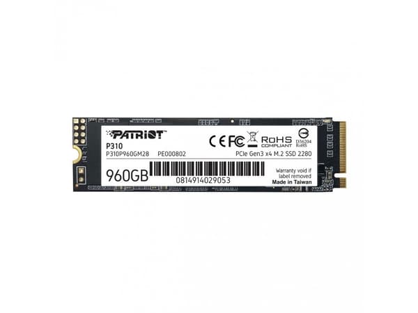 Patriot P310 - SSD - 960 GB - inbyggd - M.2 2280 - PCIe 3.0 x4 (NVMe)