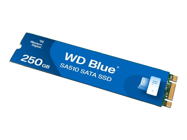 WD Blue SA510 WDS250G3B0B - SSD - 250 GB - inbyggd - M.2 2280 - SATA 6Gb/s - blå