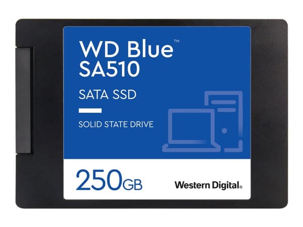 WD Blue SA510 WDS250G3B0A - SSD - 250 GB - inbyggd - 2.5" - SATA 6Gb/s - blå