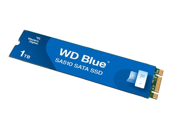 WD Blue SA510 WDS100T3B0B - SSD - 1 TB - inbyggd - M.2 2280 - SATA 6Gb/s - blå