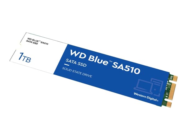 WD Blue SA510 WDS100T3B0B - SSD - 1 TB - inbyggd - M.2 2280 - SATA 6Gb/s - blå