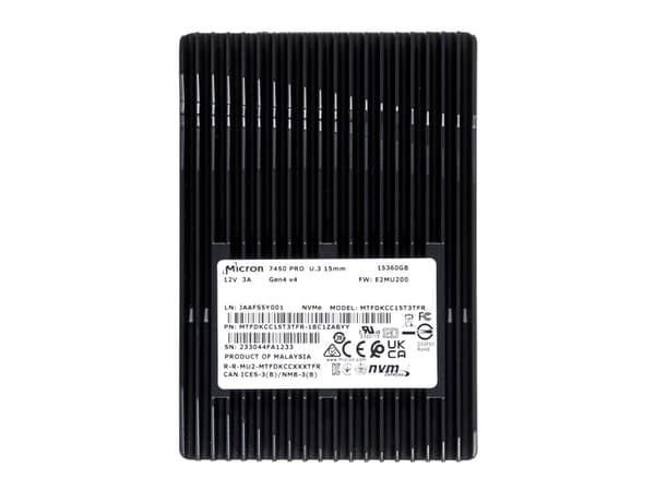 Micron 7450 PRO - SSD - 15.36 TB - intern - 2.5" - U.3 PCIe 4.0 (NVMe)