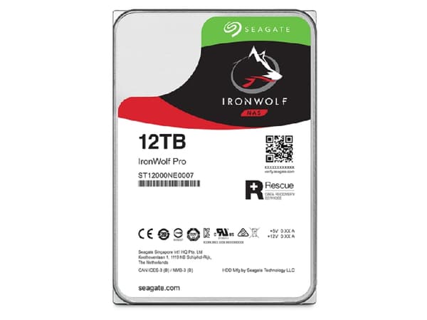 Seagate IronWolf Pro ST12000NT001 - Kiintolevy - 12 TB - sisäinen - 3,5" - SATA 6Gb/s - 7200 rpm - puskuri: 256 MB - med 3 års Seagate Rescue Data Re