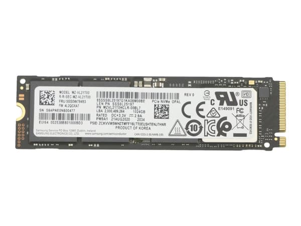 Lenovo SSD M.2 2280 PCIe NVMe 1TB OPAL 2.0 FRU SSD M.2 2280 SSD M.2 2280
