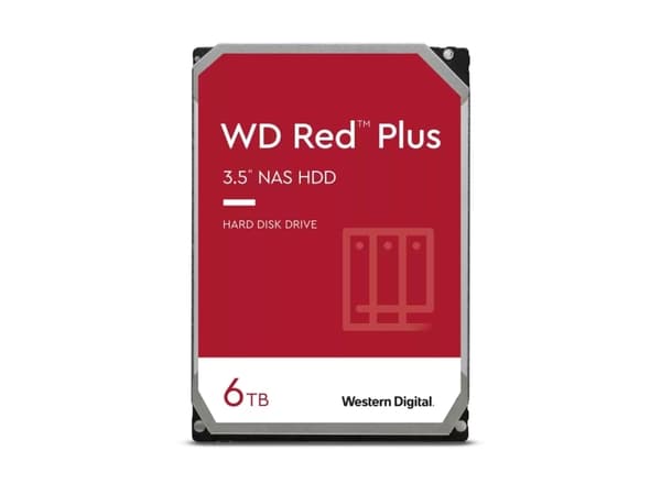 WD Red Plus WD60EFPX - Harddisk - 6 TB - intern - 3.5" - SATA 6Gb/s - 5400 rpm - buffer: 256 MB