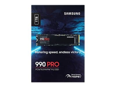 Samsung 990 PRO MZ-V9P1T0BW - SSD - kryptert - 1 TB - intern - M.2 2280 - PCIe 4.0 x4 (NVMe) - 256-bit AES - TCG Opal Encryption 2.0