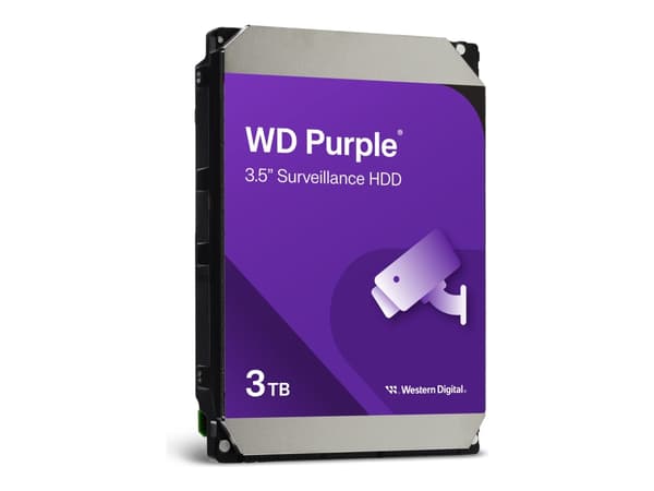 WD Purple WD33PURZ - Harddisk - 3 TB - overvåkning - intern - 3.5" - SATA 6Gb/s - 5400 rpm - buffer: 256 MB
