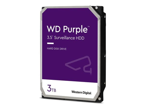 WD Purple WD33PURZ - Harddisk - 3 TB - overvåkning - intern - 3.5" - SATA 6Gb/s - 5400 rpm - buffer: 256 MB