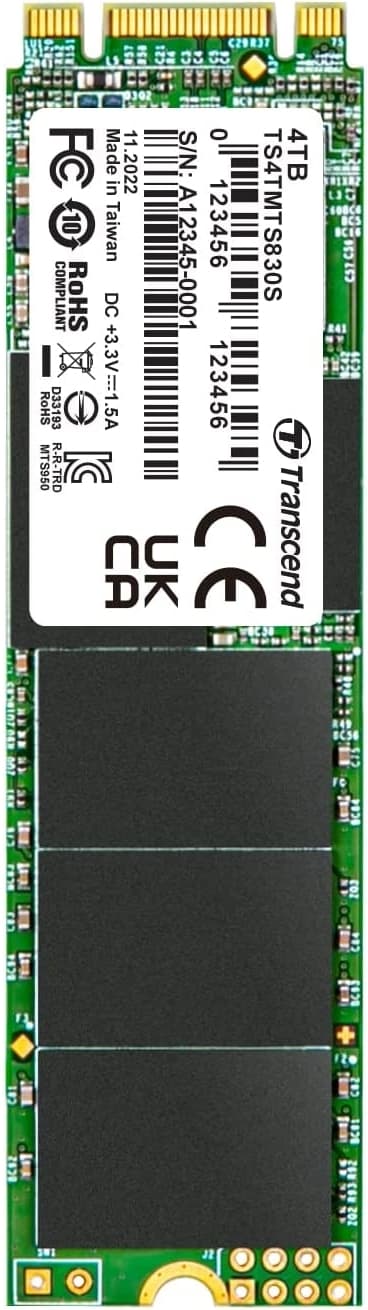 Transcend 830S - SSD - 4 TB - intern - M.2 2242/2280 - SATA 6Gb/s - integrert kjøle