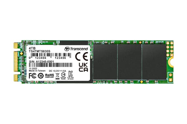 Transcend 830S - SSD - 4 TB - intern - M.2 2242/2280 - SATA 6Gb/s - integrert kjøle