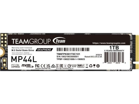 Team Group MP44L - SSD - 1 TB - inbyggd - M.2 2280 - PCIe 4.0 x4 (NVMe)