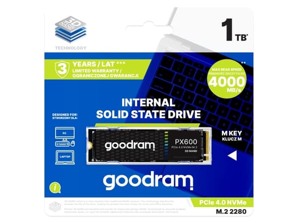 GOODRAM PX600 - SSD - 250 GB - inbyggd - M.2 2280 (dubbelsidig) - PCIe 4.0 x4 (NVMe)