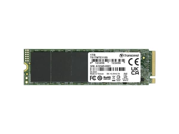 Transcend 115S - SSD - 1 TB - inbyggd - M.2 2280 (dubbelsidig) - PCIe 3.0 x4 (NVMe)