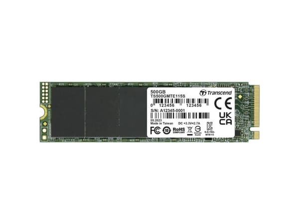 Transcend 115S - SSD - 500 GB - inbyggd - M.2 2280 (dubbelsidig) - PCIe 3.0 x4 (NVMe)