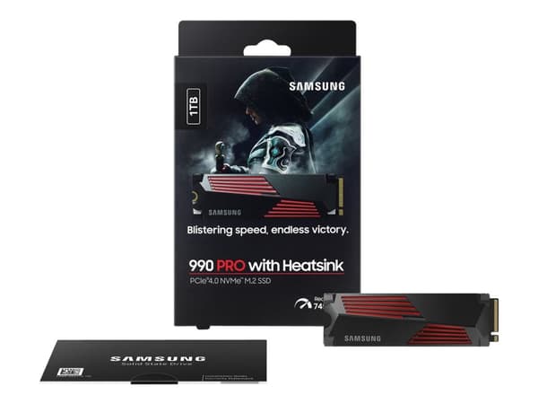 Samsung 990 PRO MZ-V9P1T0GW - SSD - krypterat - 1 TB - inbyggd - M.2 2280 - PCIe 4.0 x4 (NVMe) - 256 bitars AES - TCG Opal Encryption 2.0 - integrera