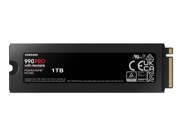 Samsung 990 PRO MZ-V9P1T0GW - SSD - krypterat - 1 TB - inbyggd - M.2 2280 - PCIe 4.0 x4 (NVMe) - 256 bitars AES - TCG Opal Encryption 2.0 - integrera