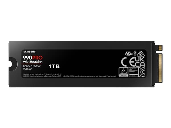 Samsung 990 PRO MZ-V9P1T0GW - SSD - krypterat - 1 TB - inbyggd - M.2 2280 - PCIe 4.0 x4 (NVMe) - 256 bitars AES - TCG Opal Encryption 2.0 - integrera