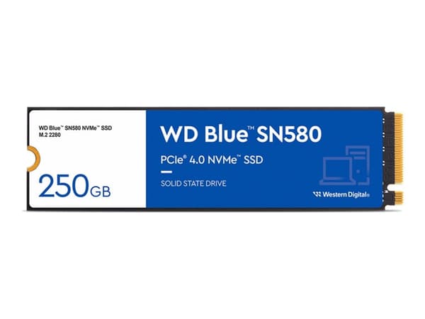 WD Blue SN580 - SSD - 250 GB - inbyggd - M.2 2280 - PCIe 4.0 x4 (NVMe)