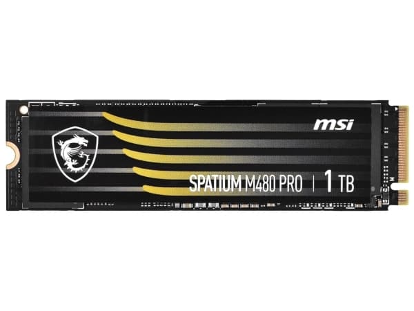 MSI SPATIUM M480 Pro 1TB PCIe 4.0 NVMe M.2 2280 SSD (7400/6000 MB/s) 3D NAND