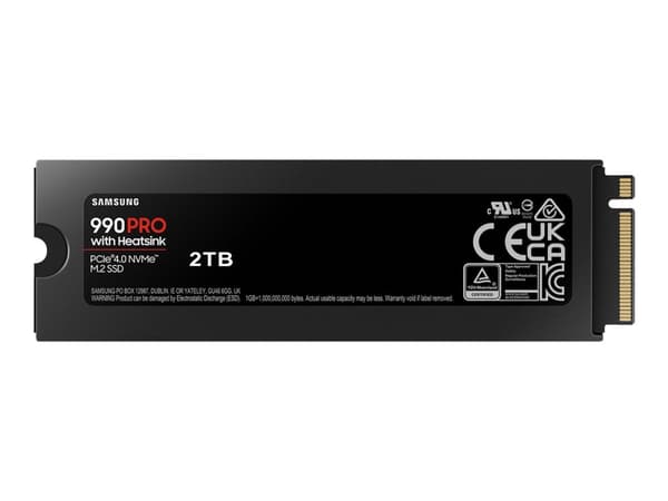 Samsung 990 PRO MZ-V9P2T0CW - SSD - kryptert - 2 TB - intern - M.2 2280 - PCIe 4.0 x4 (NVMe) - 256-bit AES - TCG Opal Encryption 2.0 - integrert kjøl