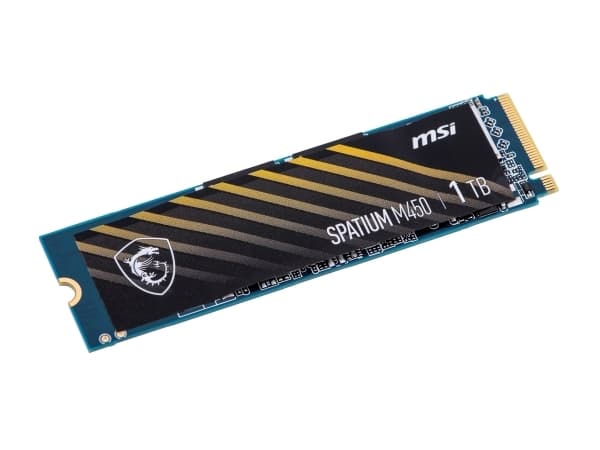 MSI SPATIUM M450 - SSD - kryptert - 1 TB - intern - M.2 2280 - PCIe 4.0 x4 (NVMe)
