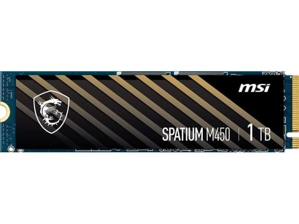 MSI SPATIUM M450 - SSD - kryptert - 1 TB - intern - M.2 2280 - PCIe 4.0 x4 (NVMe)