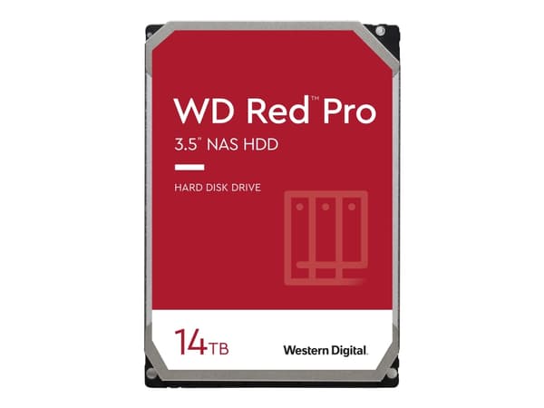 WD Red Pro WD142KFGX - Hårddisk - 14 TB - intern - 3,5" - SATA 6Gb/s - 7200 rpm - buffert: 512 MB