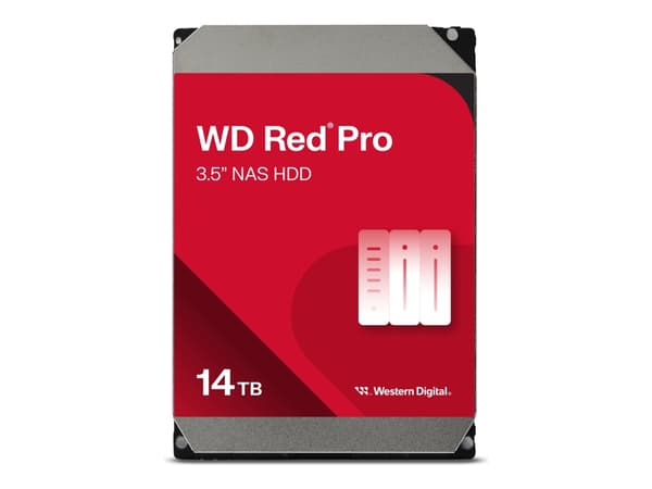 WD Red Pro WD142KFGX - Hårddisk - 14 TB - intern - 3,5" - SATA 6Gb/s - 7200 rpm - buffert: 512 MB