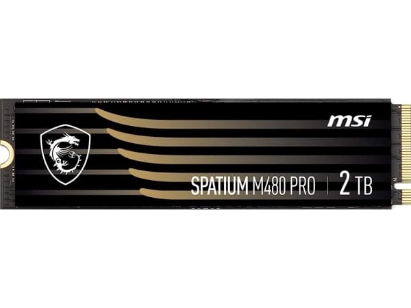 MSI SPATIUM M480 PRO - SSD - krypterat - 2 TB - inbyggd - M.2 2280 - PCIe 4.0 x4 (NVMe) - 256 bitars AES