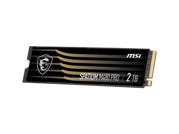 MSI SPATIUM M480 PRO - SSD - krypterat - 2 TB - inbyggd - M.2 2280 - PCIe 4.0 x4 (NVMe) - 256 bitars AES