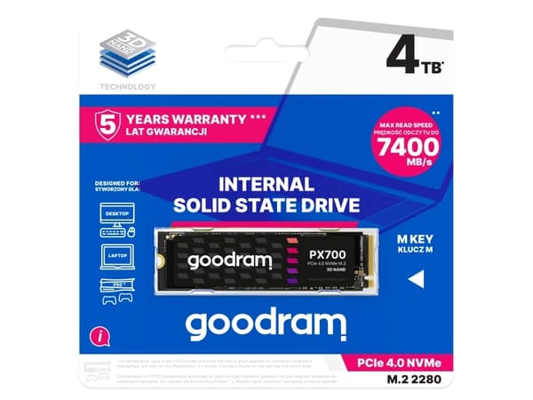 Goodram PX700 SSD SSDPR-PX700-04T-80, 4,1 TB, M.2, 7400 MB/s