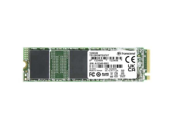 Transcend MTE670T 128 GB Intern NVMe/PCIe M.2 SSD PCIe NVMe 3.0 x4 #####Industrial TS128GMTE670T