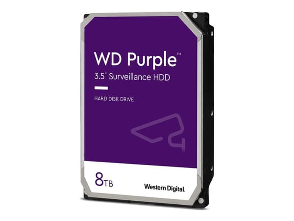WD Purple WD85PURZ - Hårddisk - 8 TB - inbyggd - 3.5" - SATA 6Gb/s - 5640 rpm - buffert: 256 MB